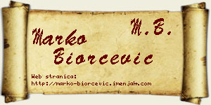 Marko Biorčević vizit kartica